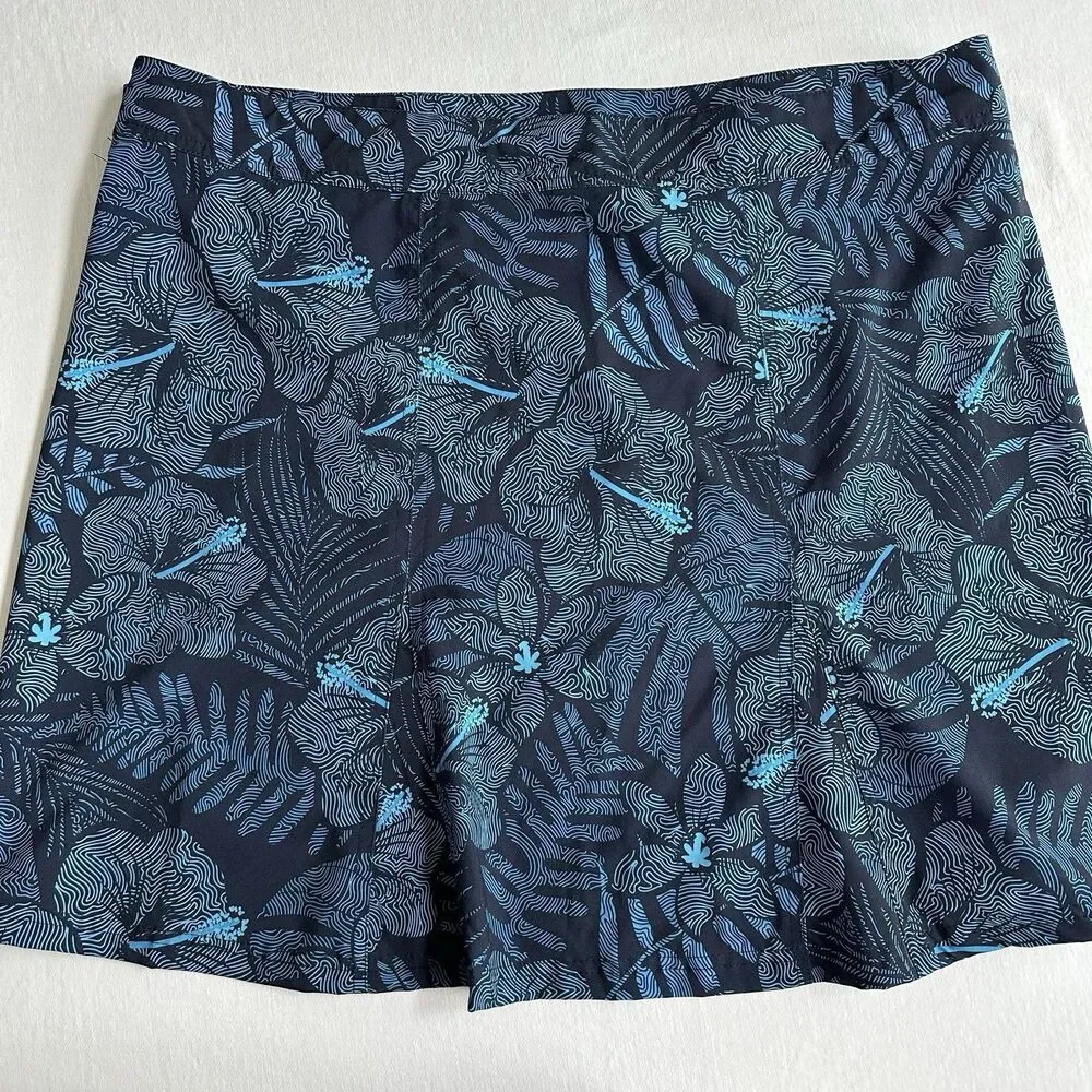 Rip Skirt Hawaii Maui Moonlight Floral Print  Length 1  Size XXL Blue Black - Picture 7 of 7
